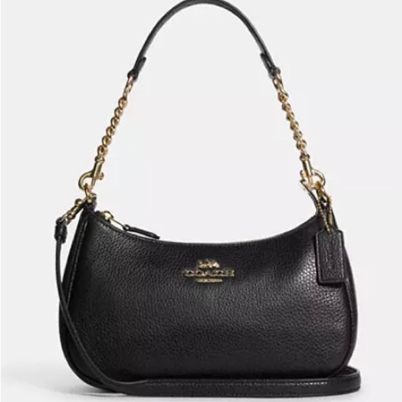 Coach Handbags - Black Leather  Small COACH  TERRI Bag